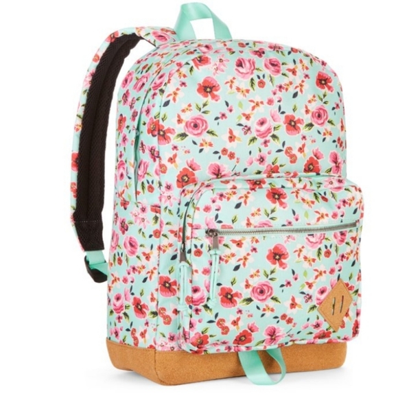 No Boundaries Handbags - No Boundaries  Mist Mint Floral  Suede  Bottom Backpack